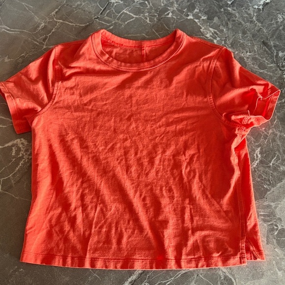 lululemon athletica Tops - Lululemon Women’s Orange Cotton Tee – Fits Small